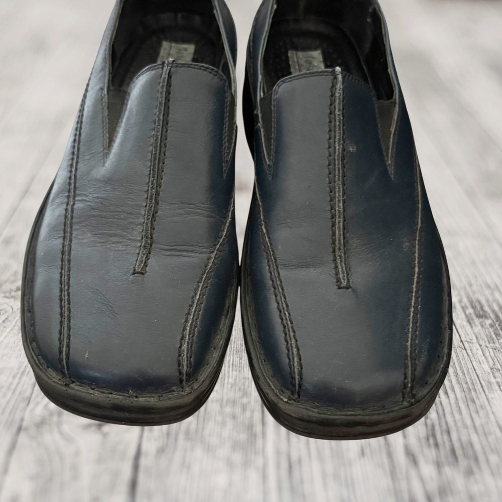 Josef Seibel Vtg Loafers Women 41 (9.5) Navy Blue Leather Slip On‎ Comfort Shoes
